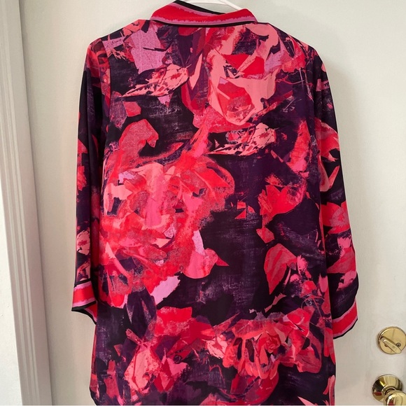 Bob Mackie Wearable Art Open Front Kimono Topper Multicolor Size M - Picture 6 of 6